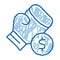 Boxing Hand Sign Betting And Gambling doodle icon hand drawn illustration