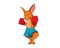 Boxing Kangaroo Character with Ready Stance Illustration