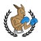 Boxing kangaroo illustration