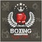 Boxing labels and icons set. Vector illustration.