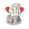 Boxing massage chair isolated in the character