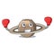 Boxing Pluto saturn isolated in with mascot