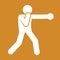 Boxing Punch Outline Sport Figure Symbol Vector Illustration Graphic