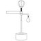 Boxing Punching ball with stand for box training sketch drawing, contour lines drawn body opponent bag sport equipment