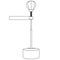 Boxing Punching ball with stand for box training sketch drawing, contour lines drawn body opponent bag sport equipment