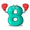 Boxing raster version cartoon shaped Number Eight
