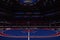 Boxing ring arena and spotlight floodlights design. generative ai