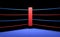 Boxing ring red corner in dark background