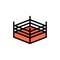 Boxing, Ring, Wrestling  Flat Color Icon. Vector icon banner Template