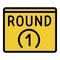 Boxing round icon, outline style