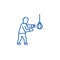 Boxing sign line icon concept. Boxing sign flat  vector symbol, sign, outline illustration.