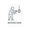 Boxing sign line icon, vector. Boxing sign outline sign, concept symbol, flat illustration