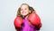 Boxing sport for female. Sport upbringing. Skill of successful leader. Sport upbringing for leader. Girl cute child with