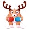 Boxing, sport illustration. Crazy deer illustration.