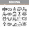 Boxing Sport Tool Collection Icons Set Vector