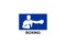 Boxing sport vector line icon. sportsman, practice boxing stance.