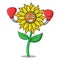 Boxing sunflower character cartoon style