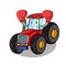 Boxing tractor character cartoon style