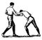 Boxing vintage illustration