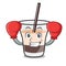 Boxing white russian character cartoon