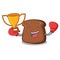 Boxing winner brown bread mascot cartoon