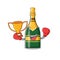 Boxing winner champagne bottle in the cartoon shape