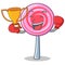 Boxing winner cute lollipop character cartoon