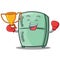 Boxing winner cute refrigerator character cartoon