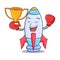 Boxing winner cute rocket character cartoon