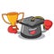 Boxing winner graduation hat mascot cartoon