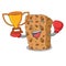 Boxing winner granola bar mascot cartoon