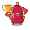 Boxing winner king throne mascot cartoon