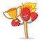 Boxing winner match stick mascot cartoon