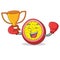 Boxing winner passion fruit mascot cartoon