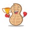 Boxing winner peanut character cartoon style