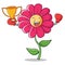 Boxing winner pink flower character cartoon