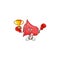 Boxing winner red loudspeaker with cartoon mascot style