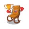 Boxing winner toy rocking chair above cartoon table
