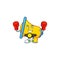 Boxing yellow loudspeaker cartoon character for bullhorn