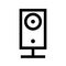 Boxy Black and White Line Art Speaker Icon