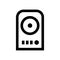 Boxy Black and White Line Art Speaker Icon