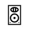 Boxy Black and White Line Art Speaker Icon