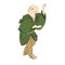 Boy in ancient japanese costume vector illustration. Japan old art tradition character. Asian person, kids in kimono