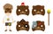 Boy animal wildlife mask costume fancy party set, Bear concept design illustration