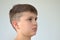 Boy with asymmetrical haircut