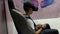 Boy in augmented reality glasses on virtual reality chair