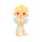 Boy Baby Cupid In Love, Winged Toddler In Diaper Adorable Love Symbol Cartoon Character