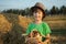 Boy with basket of buns i