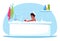 Boy bath time semi flat RGB color vector illustration
