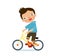 Boy on a bicycle on a white background